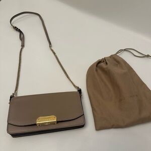 Burberry Madison Leather Beige Crossbody Bag with Gold Accents Authentic